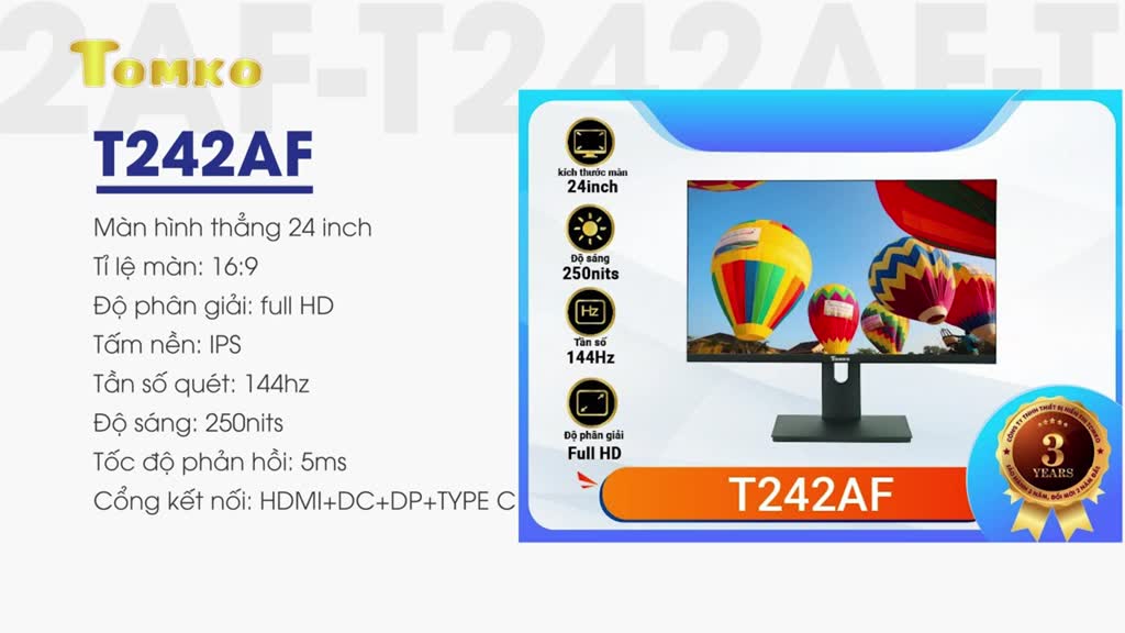 Màn hình máy tính 24 inch FHD T242AF Tần số quét 144HZ Tấm nền IPS - siêu rẻ siêu chất lượng - Hàng chính hãng | BigBuy360 - bigbuy360.vn