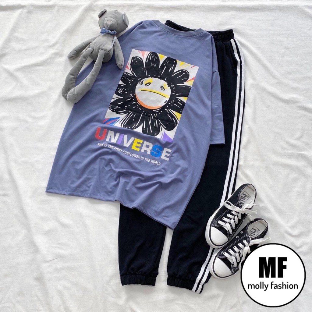 Set đồ bộ quần dài Jogger 2 Sọc MÀU ĐEN NHIỀU MẪU 2 ❤️ Bộ hoạt hình form rộng Freesize Unisex nam nữ Molly Fashion