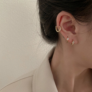 Khuyên tai mạ vàng 18k đính đá giả thời trang sang trọng F564