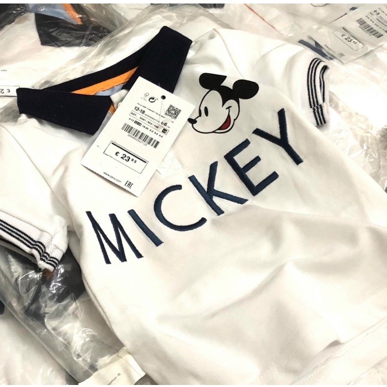 Áo cộc tay bé trai - Áo polo Mickey zara cho bé trai size 1-5 tuổi