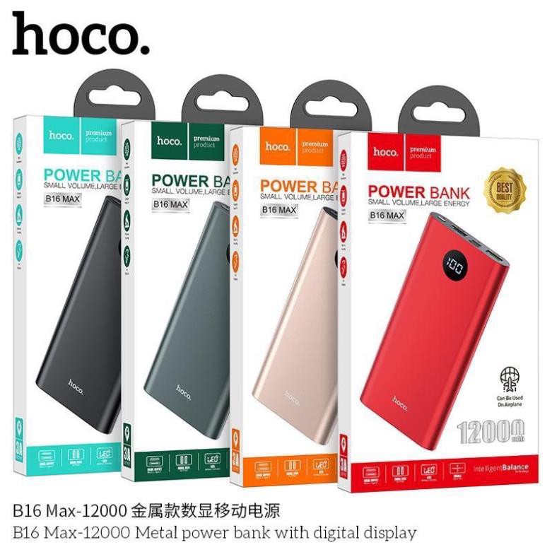 Sạc Dự Phòng Hoco B16 Max dung lượng 12.000 mAh Chính hãng Siêu mỏng Giá tốt