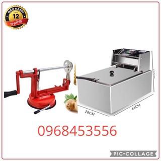 Bếp chiên+máy cắt khoai tây lốc xoáy