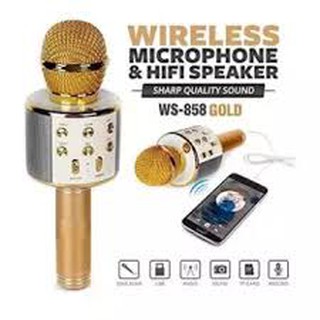 Mic karaoke kèm loa bluetooth wster ws-858 cực hay, cực sang. hát cực đã