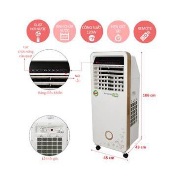 Máy làm mát không khí Kangaroo KG50F16E - Quạt điều hòa Kangaroo - 3 Chức năng gió bình thường, tự nhiên và ngủ