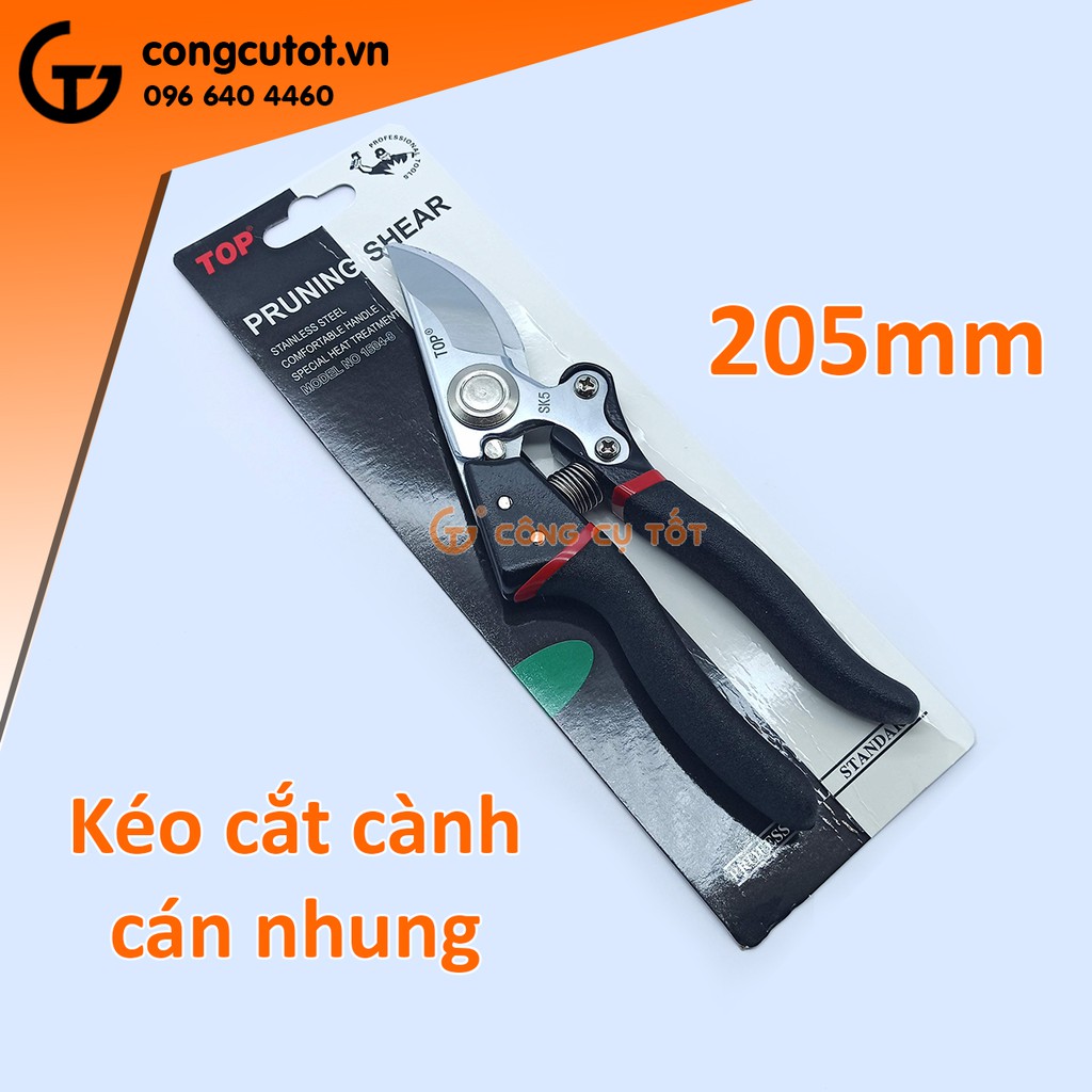 Kéo cắt cành CÁN NHUNG 205mm có ốc chống bửa to để cắt cành cứng