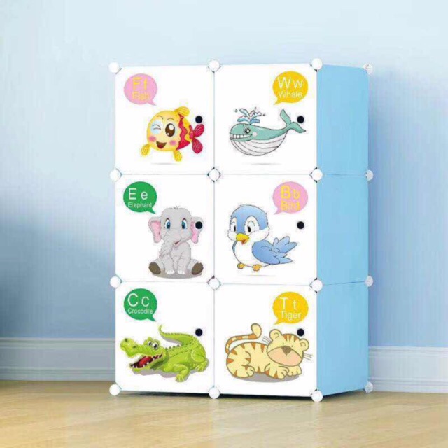 TỦ NHỰA QUẦN ÁO LẮP GHÉP 6 Ô SIZE SÂU 47cm. Tặng kèm móc treo đồ.