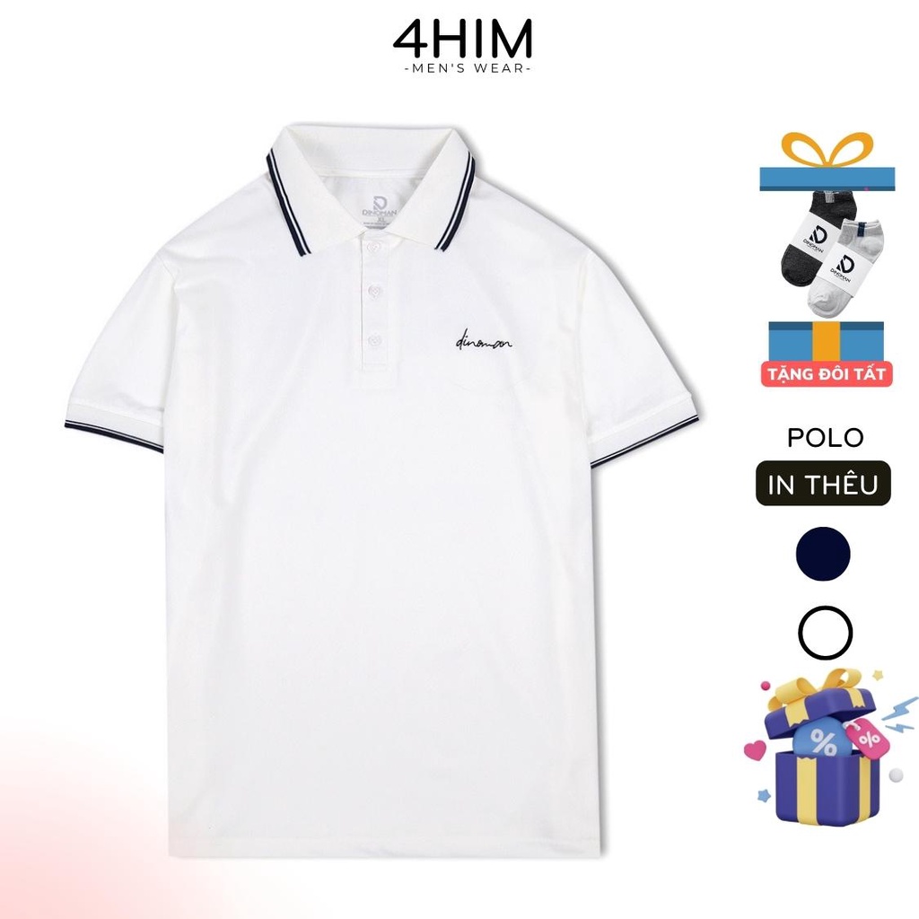 Áo thun nam cổ bẻ ngắn tay 4Him regular fit chuẩn hàng xuất, áo polo nam cao cấp chất cotton thoáng mát