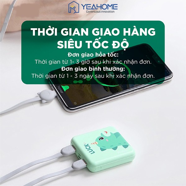 Pin sạc dự phòng Yoobao M4 mini 10000mAh Pin Li-Polymer 2 đầu vào 2 đầu ra cho điện thoại máy tính bảng