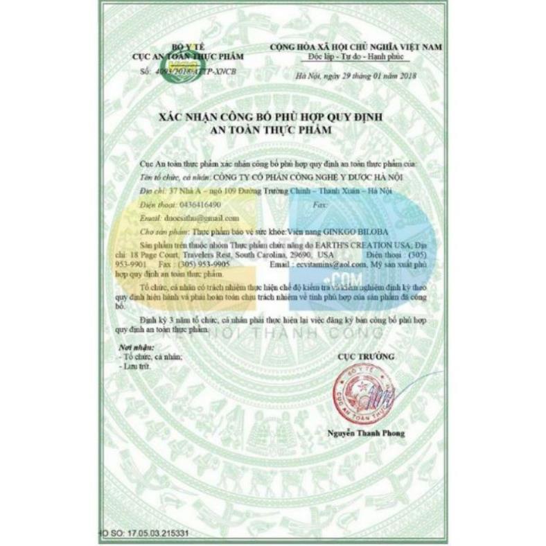 Bổ não Ginkgo Biloba 120mg 300 viên và 340 viên