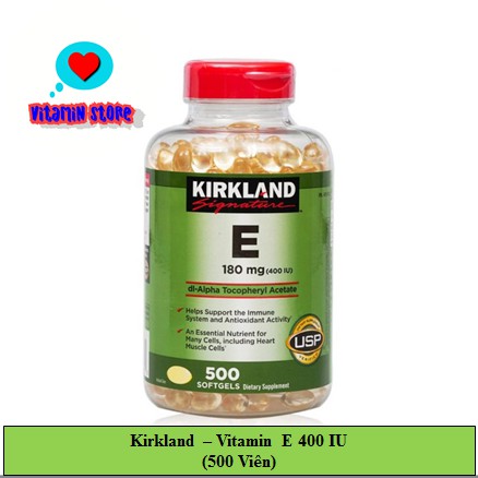 (VITAMIN STORE) -   Vitamin E 400 IU Kirkland 500 Viên Của Mỹ [HSD 05/2024]  CHÍNH HÃNG