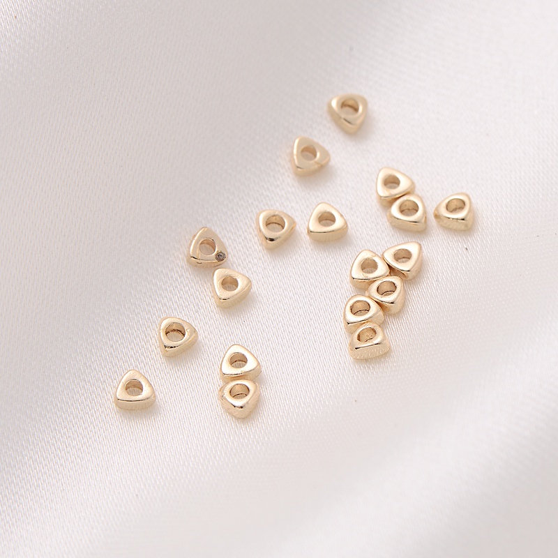 10 Hạt Ngọc Trai Nhỏ 14K Hình Tam Giác Màu Vàng Làm Trang Sức Thủ Công diy