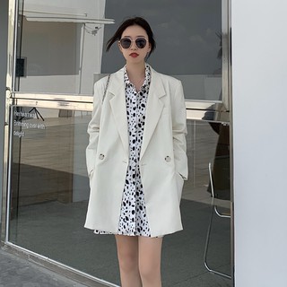 (Hàng Đẹp)Ảnh thật 5 hình cuối-HC413.Set đồ nữ áo sơ mi da báo + blazer xuân thu Hàn Quốc