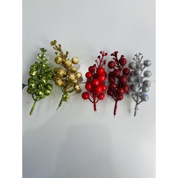 Chùm quả sung nhũ trang trí tháp oản, bánh kẹo, tháp nước ngày Tết