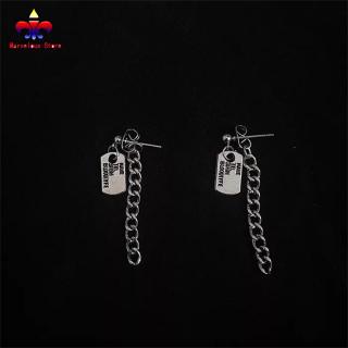 Hoa Tai Dáng Dài Mặt Hình Chữ Cái Dây Xích Sau Lưng Đơn Giản Cá Tính Cho Nam Và Nữ