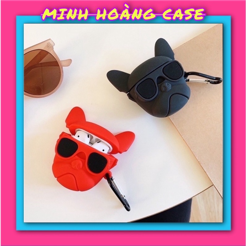 Case Airpod 1/2 chó đỏ đen (lấy tương tác)