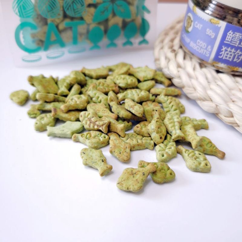 Bánh thưởng catnip cho thú cưng, bổ sung dinh dưỡng, giảm stress giảm mùi hôi miệng, tiêu búi lông cho thú cưng