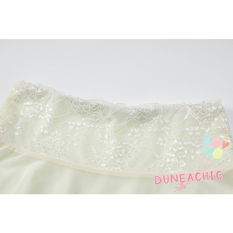 DUNEA Bộ đồ gồm áo quấn ngực + chân váy phối ren quyến rũ cho nữ