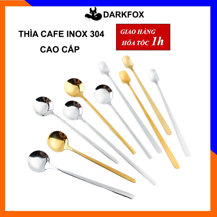 Thìa cafe, muỗng cafe, thìa dài uống trà inox 304 cao cấp, hai màu vàng bạc sang trọng, tinh tế... MTC04