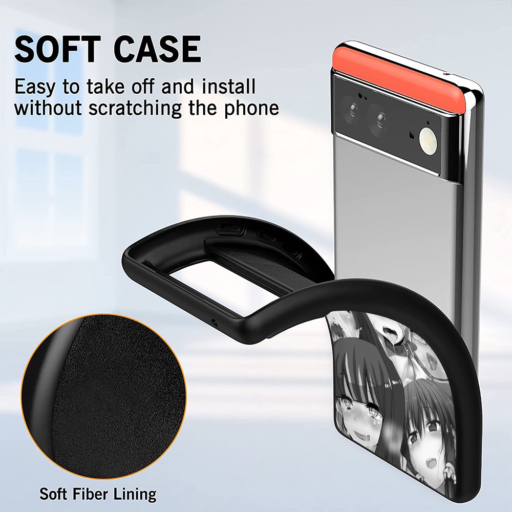 Ốp điện thoại nhựa mềm màu đen hình cô gái anime cho Google pixel 2xl 3a xl 4xl 5 6 pro