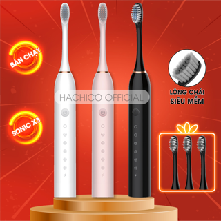 Bàn chải điện Hachico Sonic X3 pro, bàn chải đánh răng điện lông chải siêu mềm phù hợp nhất với người Việt