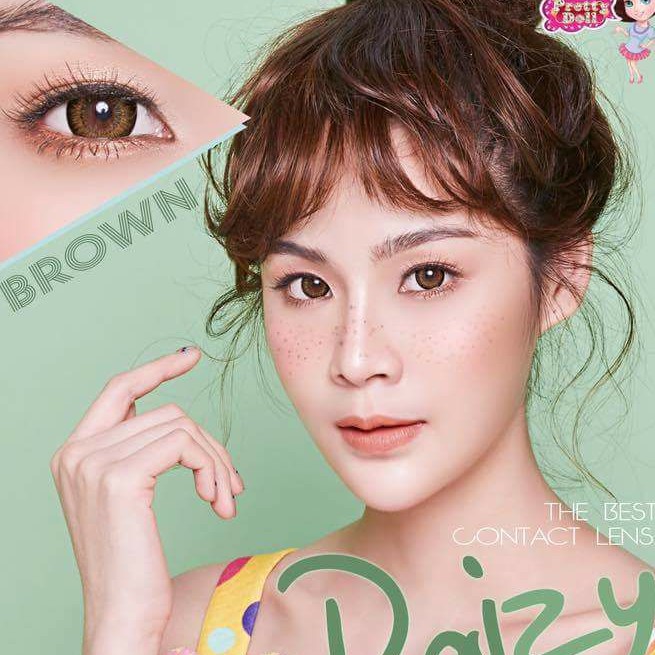 [Mã FAST10KT4 giảm 10K đơn bất kỳ] Lens Daizy Brown - Kính áp tròng xám Đẹp quên lối về - Xinh hơn búp bê - Ảnh thật