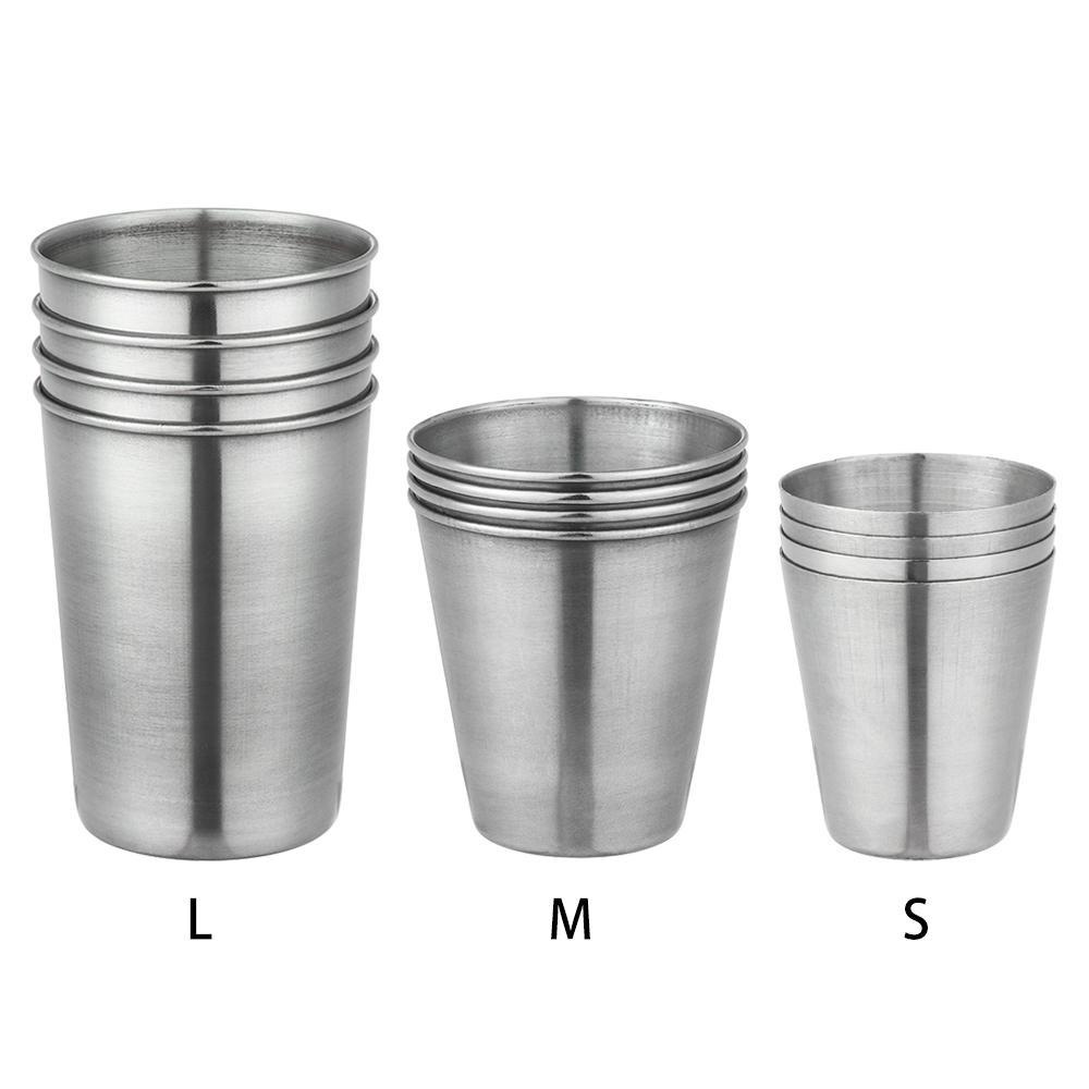 Bộ 4 Cốc Uống Bia / Trà / Cà Phê Bằng Thép Không Gỉ Kèm Hộp Đựng Tiện Dụng Mang Theo Du Lịch