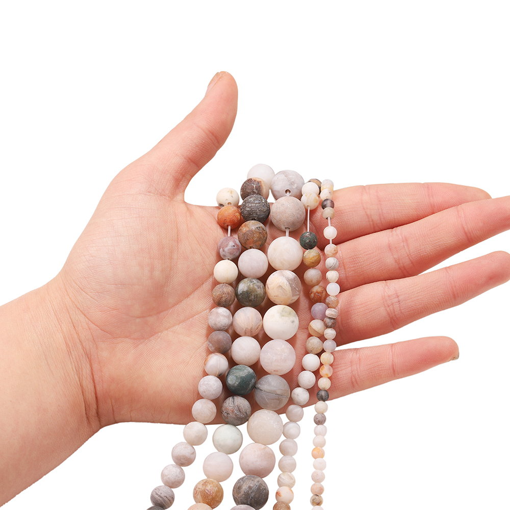 Chuỗi hạt đá tròn St.kunkka 4/ 6/ 8/ 10mm DIY trang sức