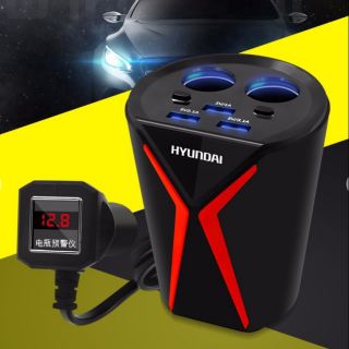 Cốc chia tẩu sạc - usb hyundai cao cấp