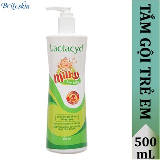 Sữa Tắm Gội  Lactacyd Milky Ngừa Rôm Sảy Cho Bé 500ml