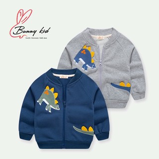 Áo khoác bóng chày cho bé BETOP họa tiết khủng long, áo nỉ da cá chất cotton (WT5010)