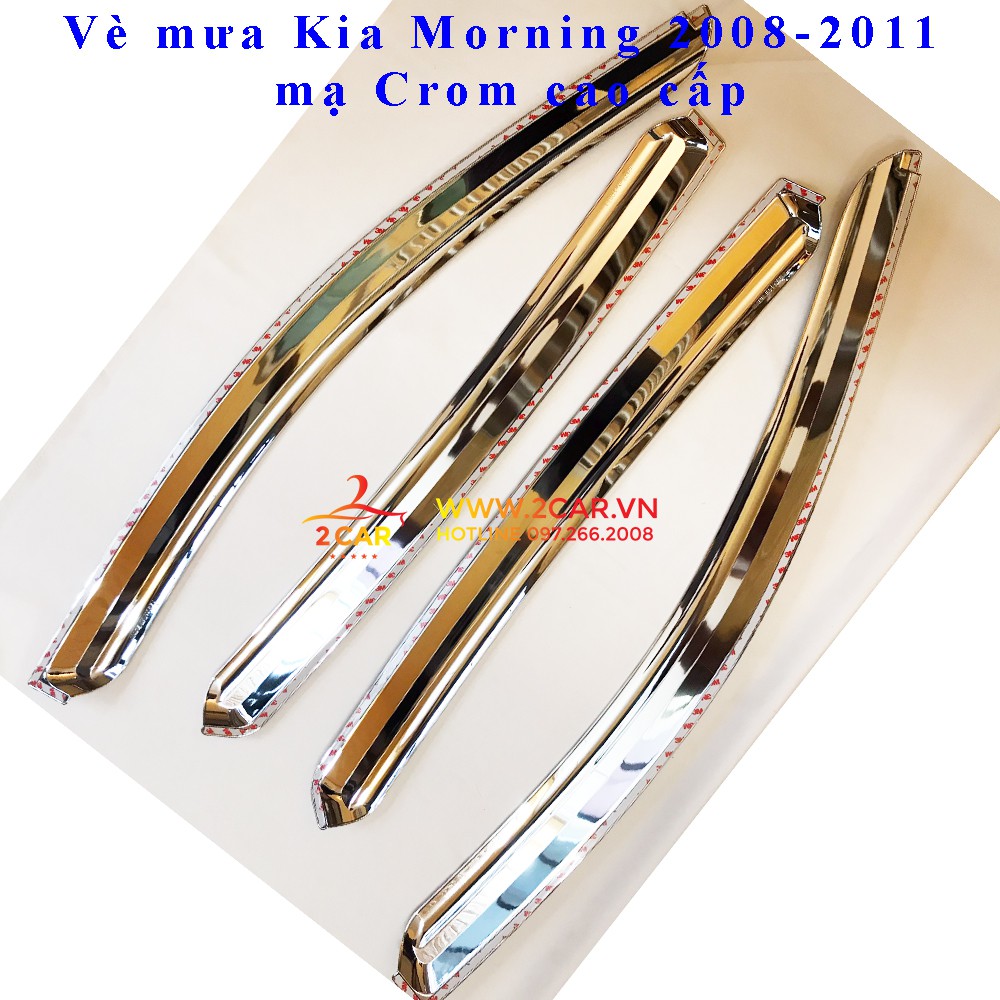 Vè che mưa Kia Morning 2008-2011 mạ trắng cao cấp Auto clover