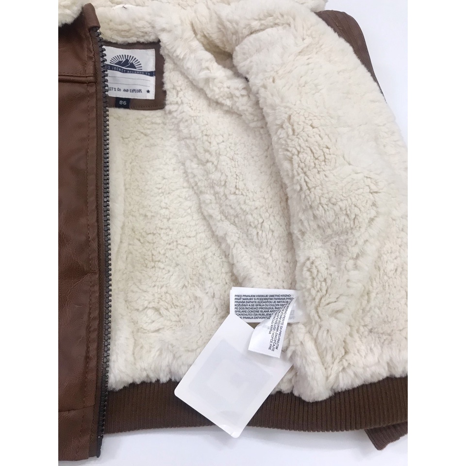 Áo khoác da lót lông dư xịn cho bé trai ACA001