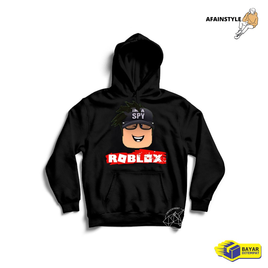 ROBLOX Áo Khoác Hoodie Nam Màu Đen In Chữ Cá Tính 6-10 Tuổi