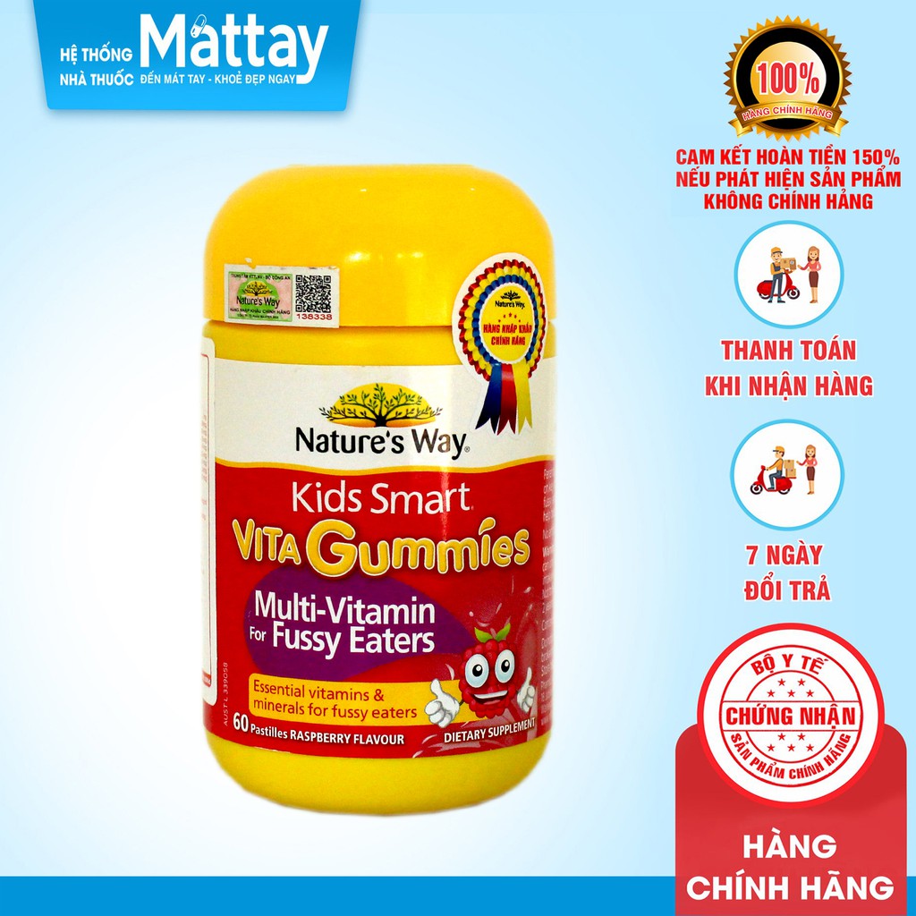 Vita gummies multivitamin for fussy eaters - Lọ 60 viên - Kích thích trẻ ăn ngon, hương trái cây