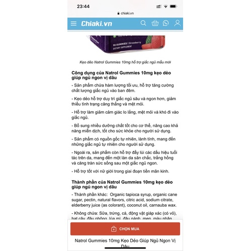 Kẹo gum hỗ trợ ngủ ngon Natrol Melatonin 10mg 90v