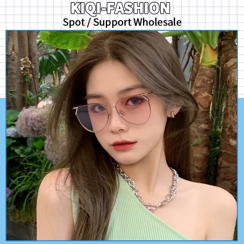 (KIQI-FASHION) COD Kính Râm Chống Tia Uv400 Siêu Nhẹ Chống Tia UV Thiết Kế Không Đồng Đều Thời Trang Mới Chất Lượng Cao Cho Nữ