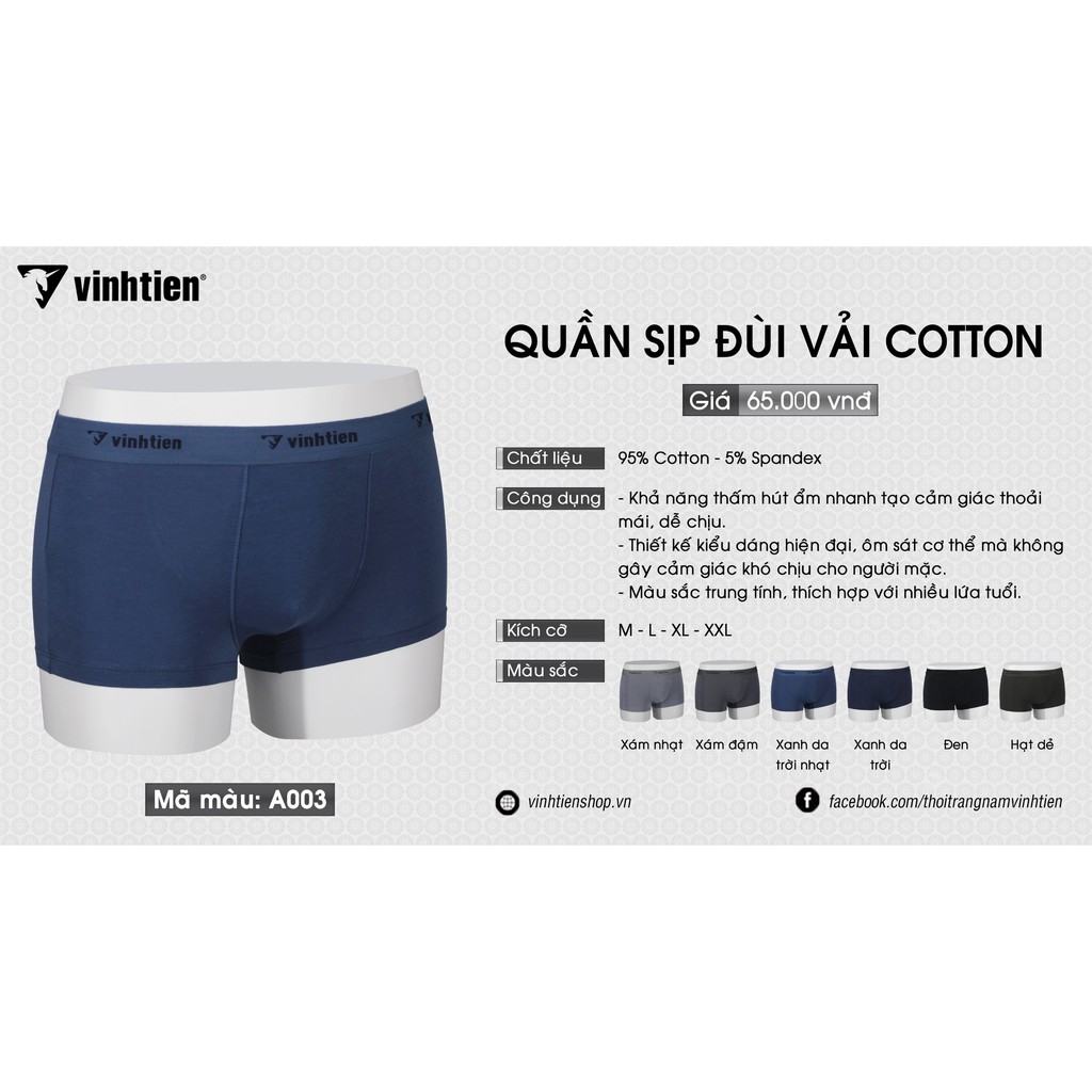 Combo 2 Quần Sịp Boxer Dệt May Vĩnh Tiến LN65