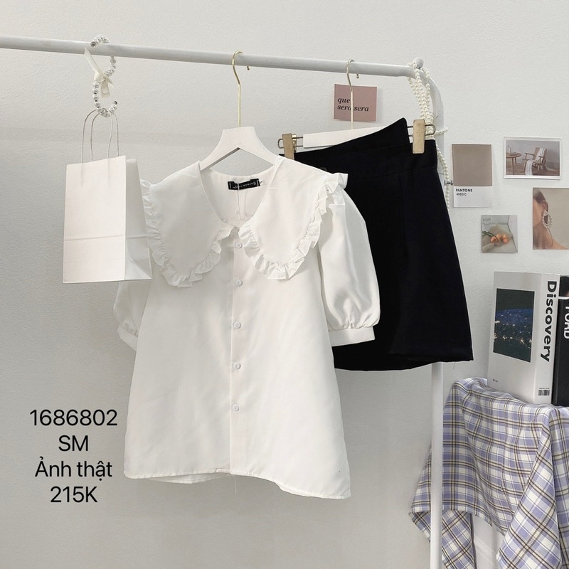 Set Áo Sơ Mi Chân Váy Đen Nút 1686802