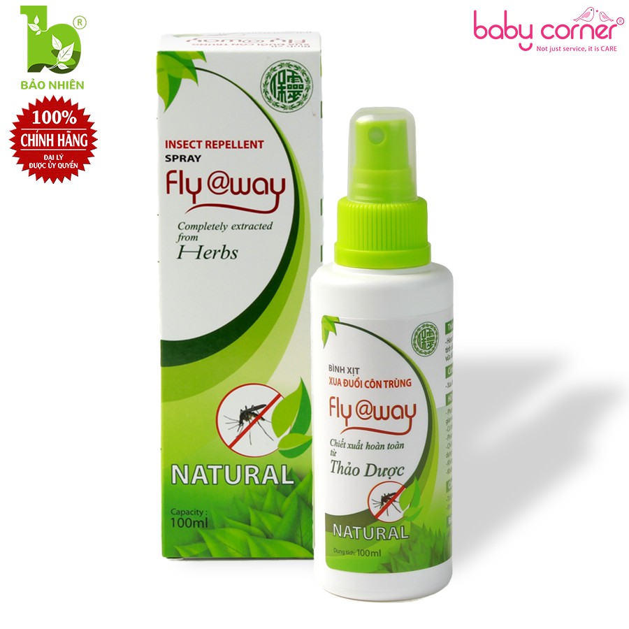 [HSD: T10/2024] Bình Xịt Thảo Dược Xua Đuổi Côn Trùng Fly Away Bảo Nhiên 100ml