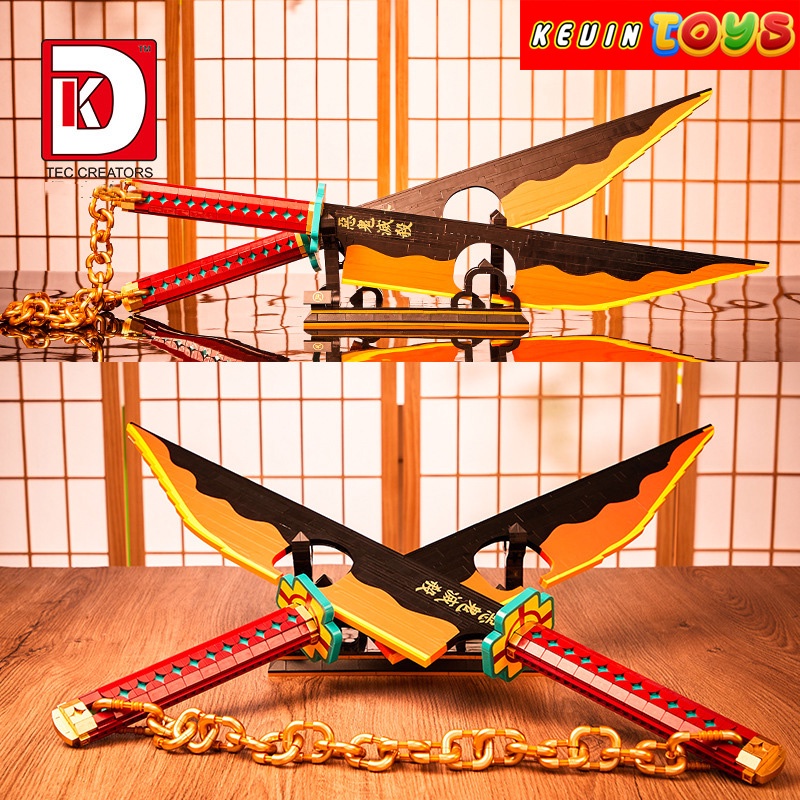 Đồ Chơi Lắp Ráp Kiểu Lego Mô Hình Song Kiếm NichirinSword Âm Trụ Uzui Tengen Trong Demon Slayer DK1507 Với 1478 ChiTiết