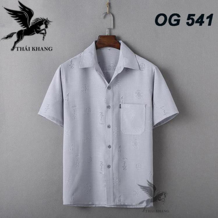 Áo sơ mi nam trung niên vải đũi mềm mát hoạ tiết chìm may bởi xưởng Thái Khang | BigBuy360 - bigbuy360.vn