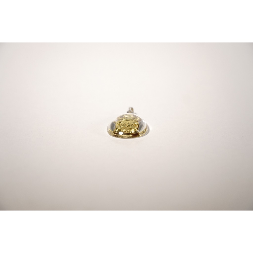 Mặt tượng dây chuyền Phật Quan Âm Bồ Tát pha lê giọt nước mạ vàng có móc inox sẵn đẹp bền