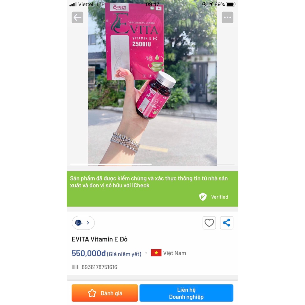 Viên Uống Sáng Đẹp Da Evita Vitamin E Đỏ 2500IU