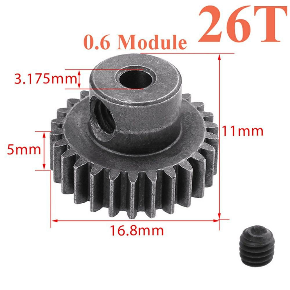 Nhông thép cho xe HSP 1/10 17T 21T 26T 29T 64T cốt 3.175mm