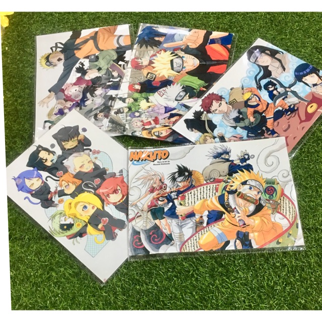 Ảnh nhóm naruto 5 tấm ảnh mẫu ngẫu nhiên khổ a4-20x30