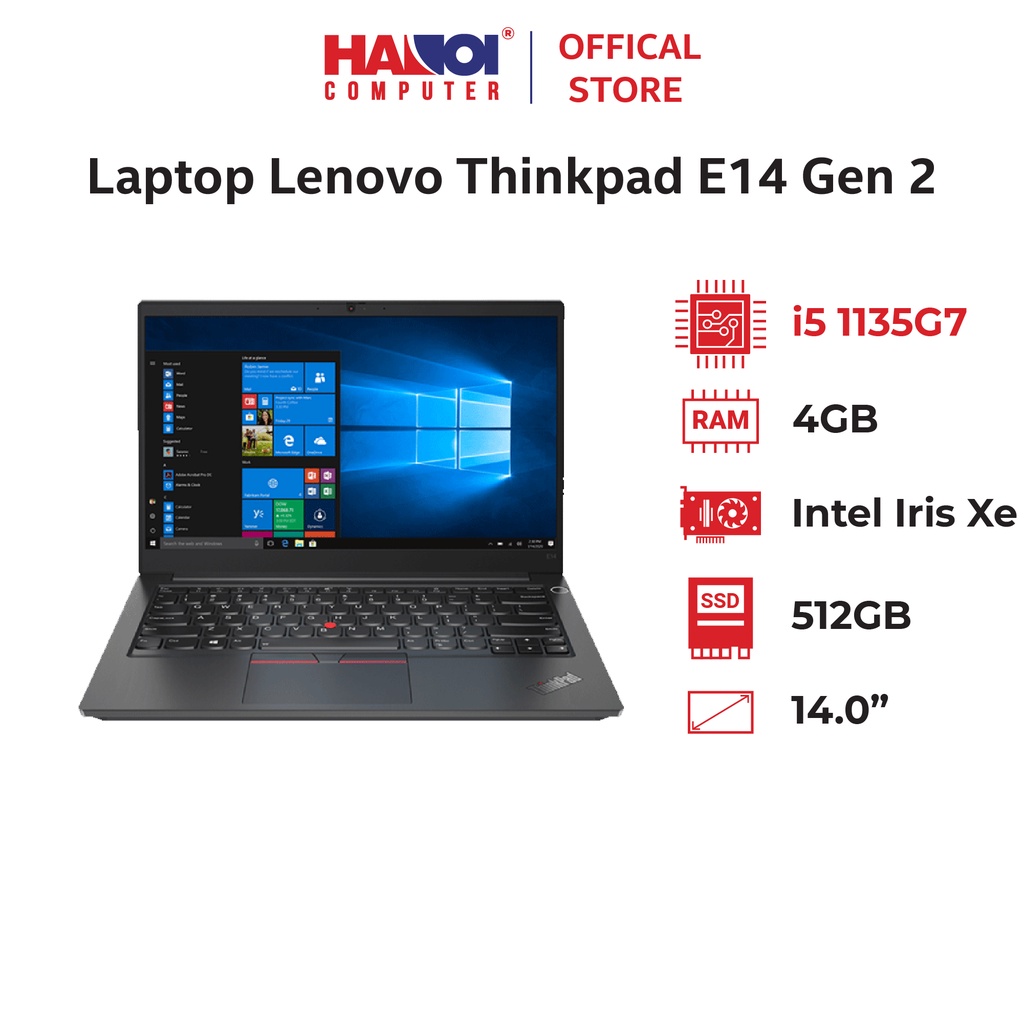 Laptop Lenovo Thinkpad E14 Gen 2 (i5 1135G7/8GB RAM/512GB SSD/14 FHD/Non OS/Đen)