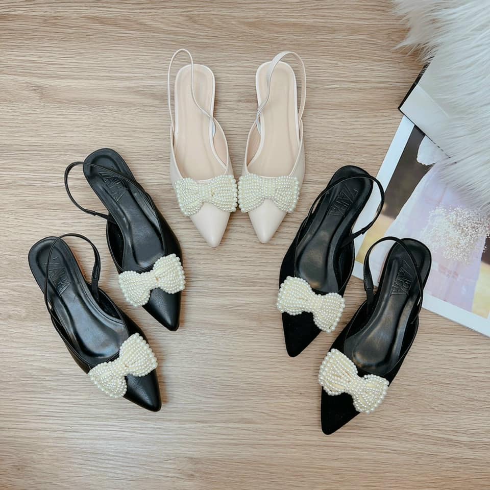 Sandal nơ ngọc dáng tiểu thư,FREESHIP,đủ size 35-39