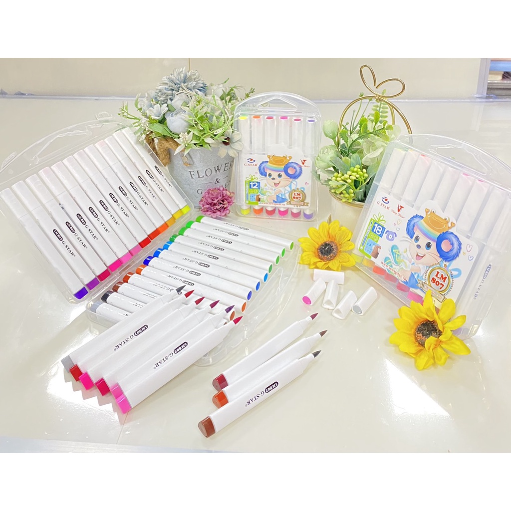 Bút Dạ màu Hộp nhựa Gstar LM807 12/18/24/36 MẪU MỚI