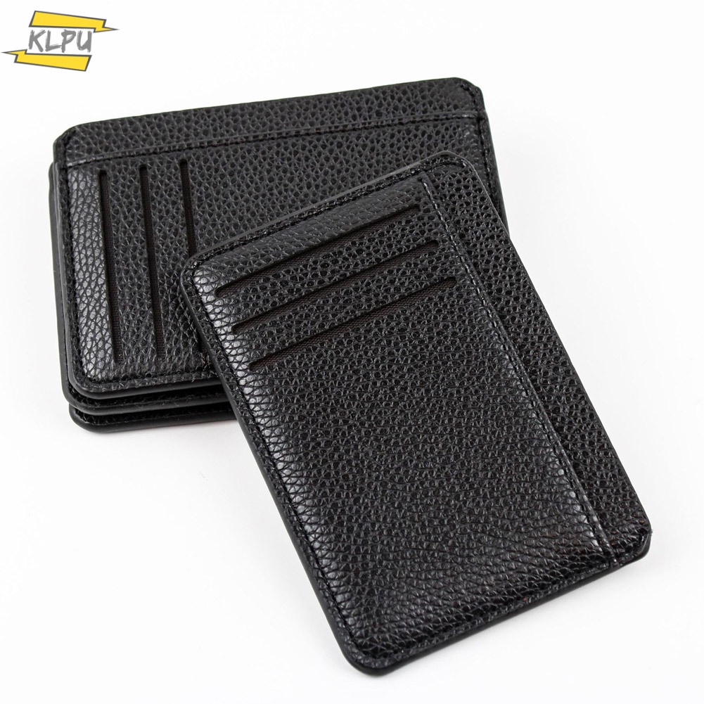 Ví Da PU 6 Ngăn Siêu Mỏng Đựng Thẻ Tiện Dụng Cho Nam Giá Đỡ