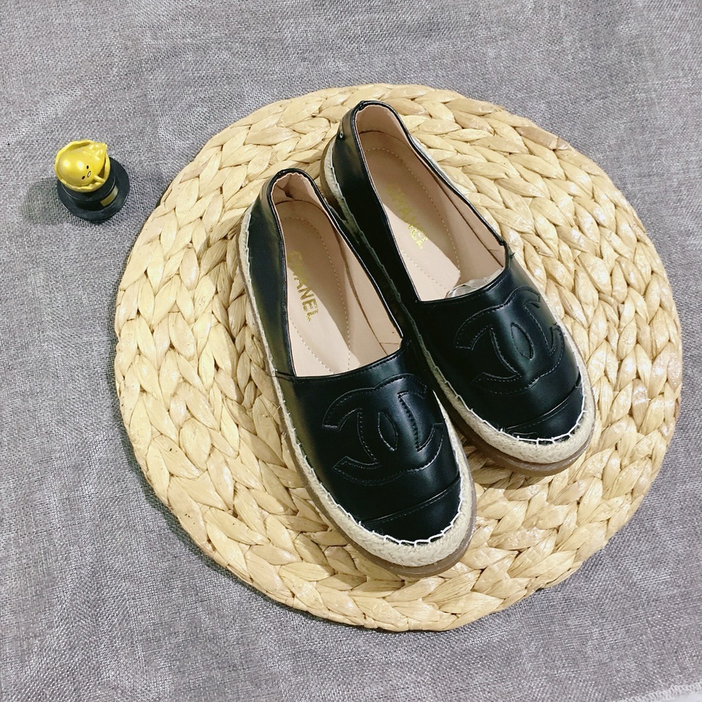 Giày lười nữ slip-on đế đúc da mêm chữ X nổi viền cói có 2 màu thời trang cực dễ đi